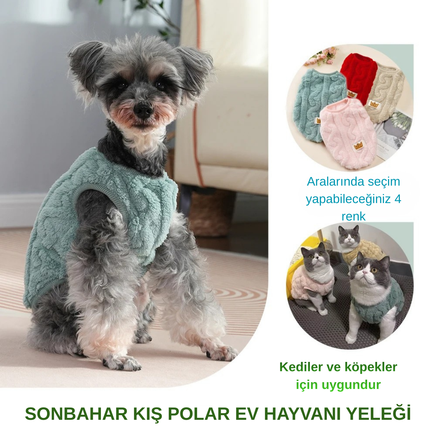 🔥 İNDİRİMLİ – Kışlık Peluş Kedi Yeleği