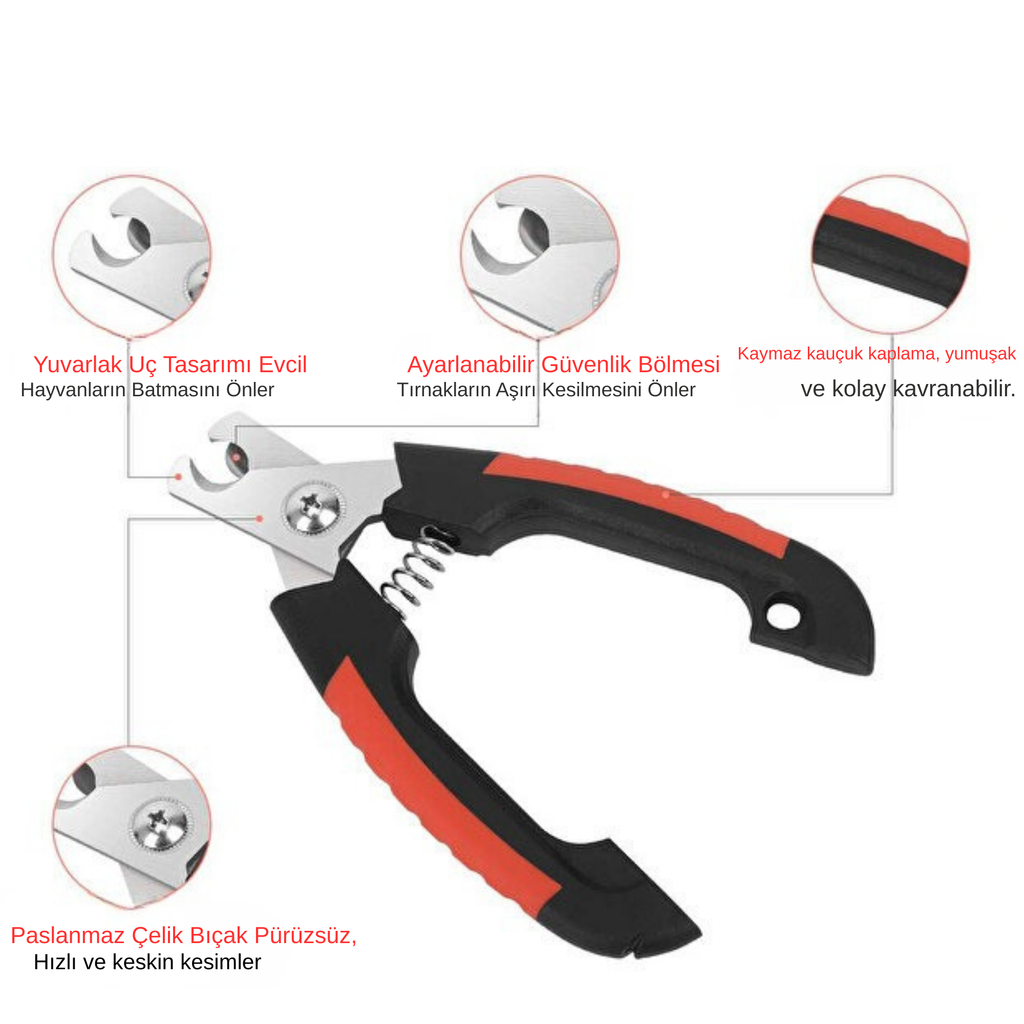 Kedi & Köpek Tırnak Makası – Güvenli ve Keskin Pet Tırnak Kesici