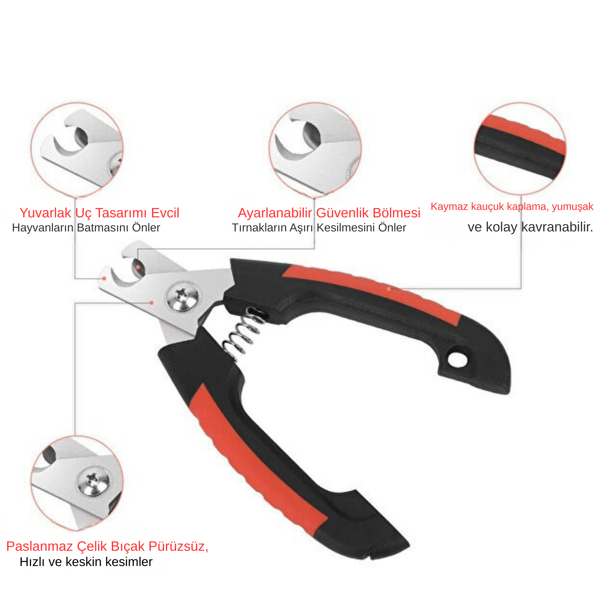 Kedi & Köpek Tırnak Makası – Güvenli ve Keskin Pet Tırnak Kesici